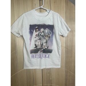 Beetlejuice Movie T-Shirt Kids Graphic‎ Tee White Halloween Spooky